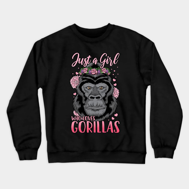 Gorilla Ape Primate Gorilla Lover Crewneck Sweatshirt by CreativeGiftShop